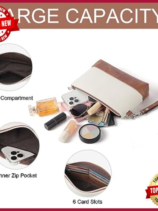 Small Leather Backpack Purse with Large Capacity Wristlet Clutch Wallet main image 6